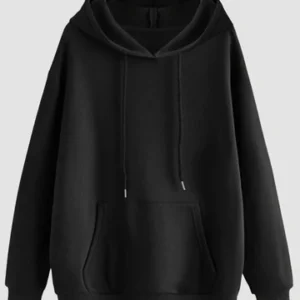 Black Regular Hoodie Fit